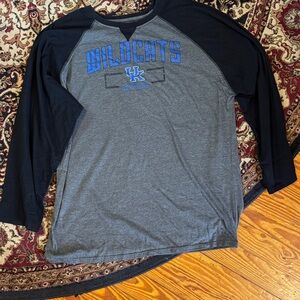 Profile varsity big talk UK Wildcats Gray and Black Raglan Shirt 2XLT